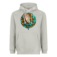Moon Dust western praying hands prayer rosary  faith cross Heavyweight Hoodie - BarkalooDesign