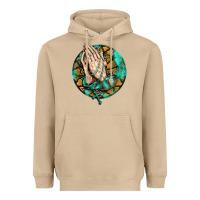 Mushroom western praying hands prayer rosary  faith cross Heavyweight Hoodie - BarkalooDesign