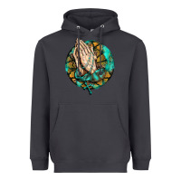 Smoke western praying hands prayer rosary  faith cross Heavyweight Hoodie - BarkalooDesign