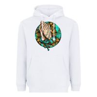 White western praying hands prayer rosary  faith cross Heavyweight Hoodie - BarkalooDesign