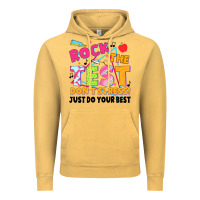 Vintage Mustard rock the test don't stress! just do your best Vintage Hoodie - JahusDesignShop