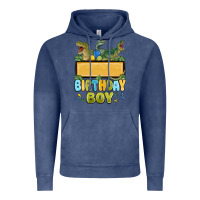 Vintage Denim customized dinosaur birthday boy Vintage Hoodie - MaliasSmallBusiness
