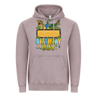 Vintage Zinc customized dinosaur birthday boy Vintage Hoodie - MaliasSmallBusiness