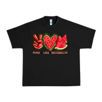 Black peace love watermelon Urban Heavy Tee - texasbilliewilder