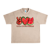 French Oak peace love watermelon Urban Heavy Tee - texasbilliewilder