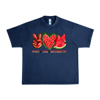 Navy peace love watermelon Urban Heavy Tee - texasbilliewilder