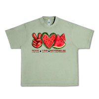 Oil Green peace love watermelon Urban Heavy Tee - texasbilliewilder