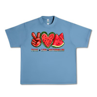 Pebble Blue peace love watermelon Urban Heavy Tee - texasbilliewilder