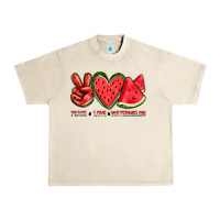 Sandshell peace love watermelon Urban Heavy Tee - texasbilliewilder