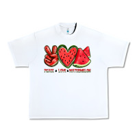 White peace love watermelon Urban Heavy Tee - texasbilliewilder
