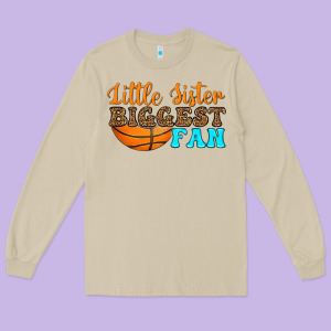 Little Sister Biggest Fan Long Sleeve Tee Designed By Hra Design Shop