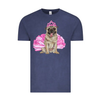 Vintage Denim balerina pug with tutu Vintage Tee - RanaPortraitStore