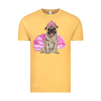 Vintage Mustard balerina pug with tutu Vintage Tee - RanaPortraitStore