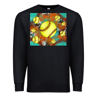 Black softball cowhide turquoise glitter tumbler Premium Sweatshirt - Jasminsmagicworld