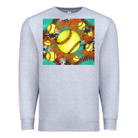 Heather Grey softball cowhide turquoise glitter tumbler Premium Sweatshirt - Jasminsmagicworld