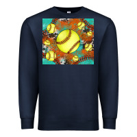 Navy softball cowhide turquoise glitter tumbler Premium Sweatshirt - Jasminsmagicworld