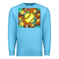 Ocean Blue softball cowhide turquoise glitter tumbler Premium Sweatshirt - Jasminsmagicworld