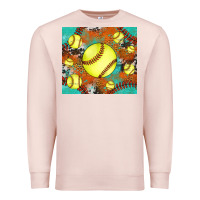Pale Pink softball cowhide turquoise glitter tumbler Premium Sweatshirt - Jasminsmagicworld