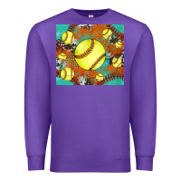 Purple softball cowhide turquoise glitter tumbler Premium Sweatshirt - Jasminsmagicworld