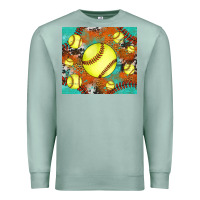 Seafoam softball cowhide turquoise glitter tumbler Premium Sweatshirt - Jasminsmagicworld
