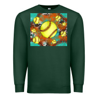 Sports Green softball cowhide turquoise glitter tumbler Premium Sweatshirt - Jasminsmagicworld