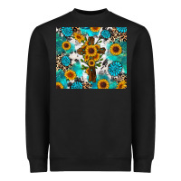Black sunflower cross cowhide gemstones Heavyweight Sweatshirt - RanaPortraitStore
