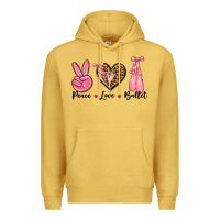 Antique Gold peace love ballet Premium Hoodie - NancyCooperArtShop