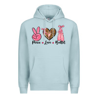 Blue Mist peace love ballet Premium Hoodie - NancyCooperArtShop