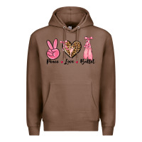 Chestnut peace love ballet Premium Hoodie - NancyCooperArtShop
