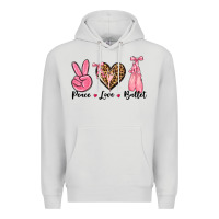 Dove Grey peace love ballet Premium Hoodie - NancyCooperArtShop