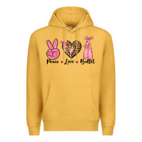 Mustard peace love ballet Premium Hoodie - NancyCooperArtShop