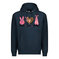 Navy peace love ballet Premium Hoodie - NancyCooperArtShop