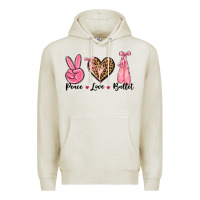 Oatmeal Heather peace love ballet Premium Hoodie - NancyCooperArtShop
