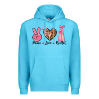 Ocean Blue peace love ballet Premium Hoodie - NancyCooperArtShop