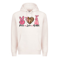 Pale Pink peace love ballet Premium Hoodie - NancyCooperArtShop
