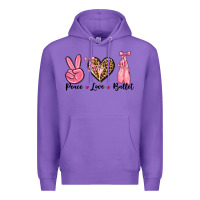 Purple peace love ballet Premium Hoodie - NancyCooperArtShop