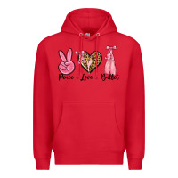 Red peace love ballet Premium Hoodie - NancyCooperArtShop