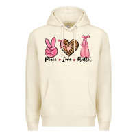 Sandshell peace love ballet Premium Hoodie - NancyCooperArtShop