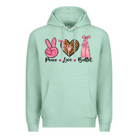 Seafoam peace love ballet Premium Hoodie - NancyCooperArtShop