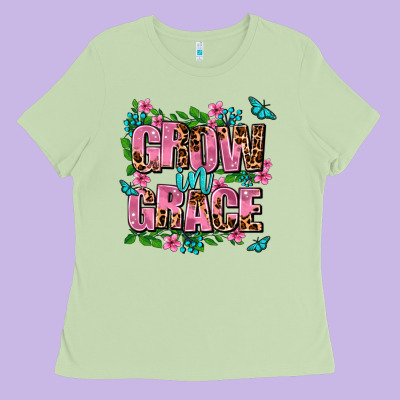 Grow In Grace Ladies Tee Designed By Adodesignshop