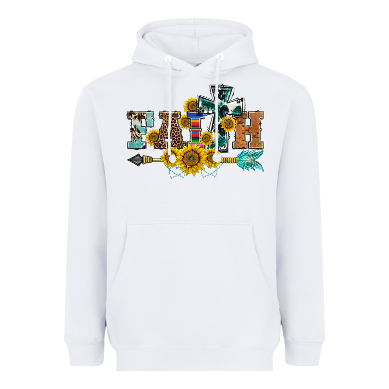 Western Faith Arrow Sunflowers Heavyweight Hoodie by BarkalooDesign | Teevron