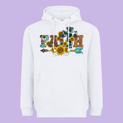 Western Faith Arrow Sunflowers Heavyweight Hoodie Designed By Barkaloodesign