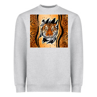 Heather Grey tiger scratch mark Heavyweight Sweatshirt - RanaPortraitStore