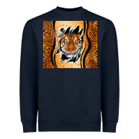 Navy tiger scratch mark Heavyweight Sweatshirt - RanaPortraitStore