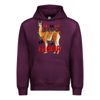Mauve Wine christmas llama Urban Hoodie - LillyAllenDesigns