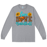 Heather Grey live love basketball Long Sleeve Tee - HRA Design Shop