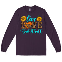 Plum live love basketball Long Sleeve Tee - HRA Design Shop