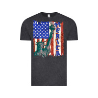 Vintage Black usa flag with statue of liberty Vintage Tee - texasbilliewilder