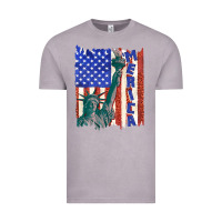 Vintage Zinc usa flag with statue of liberty Vintage Tee - texasbilliewilder