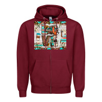 Burgundy love camp Zipper Hoodie - JahusDesignShop